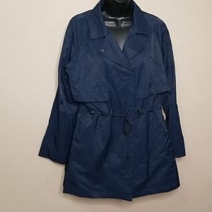 H by Halston tab sleeve Trench Coat in Navy Size 10